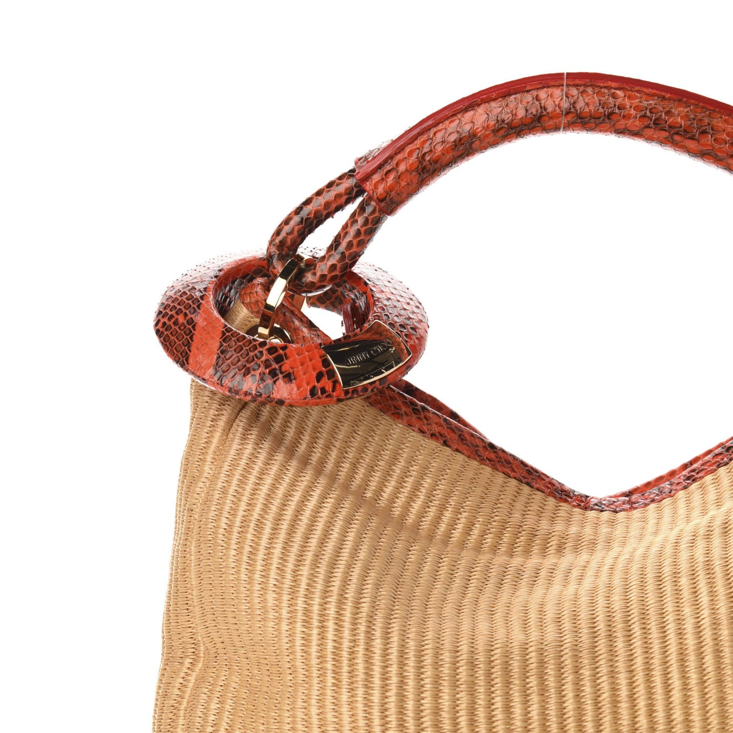 Raffia Snakeskin Sky Hobo Orange