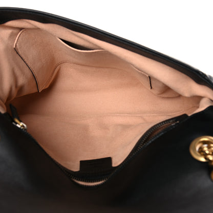 Gucci Calfskin Matelasse Medium GG Marmont Shoulder Bag Black 5 of 14