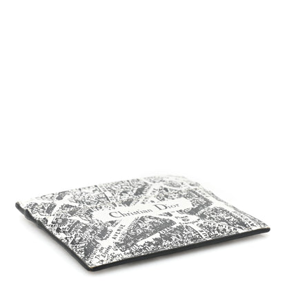 Christian Dior Calfskin Plan De Paris Print Card Holder White Black 4 of 12