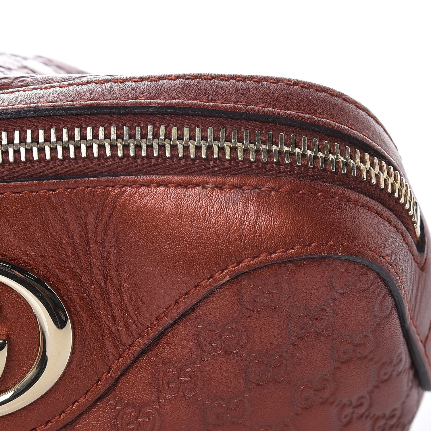 Gucci Metallic Microguccissima GG Cosmetic Case Burnt Orange 8 of 9