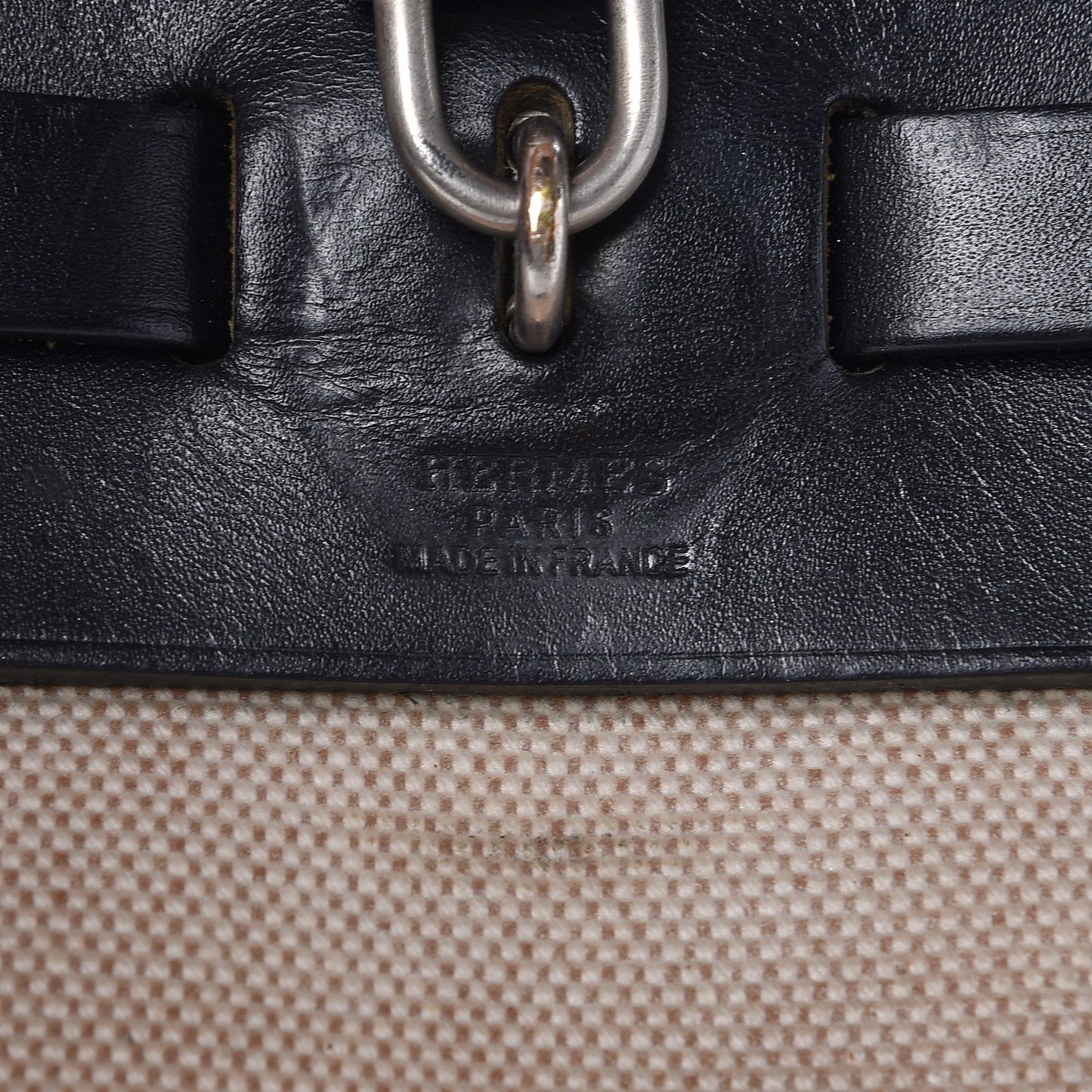 Toile Vache Calfskin Herbag 30 PM Natural Black