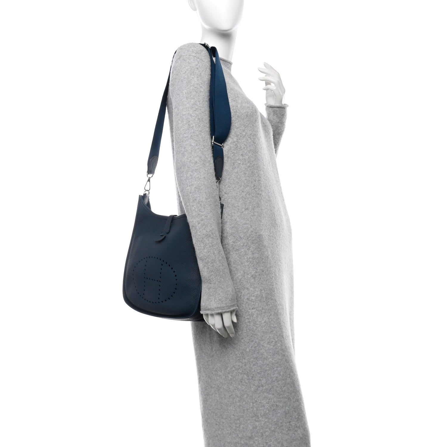 Hermes Taurillon Clemence Evelyne III PM Bleu De Prusse 2 of 10