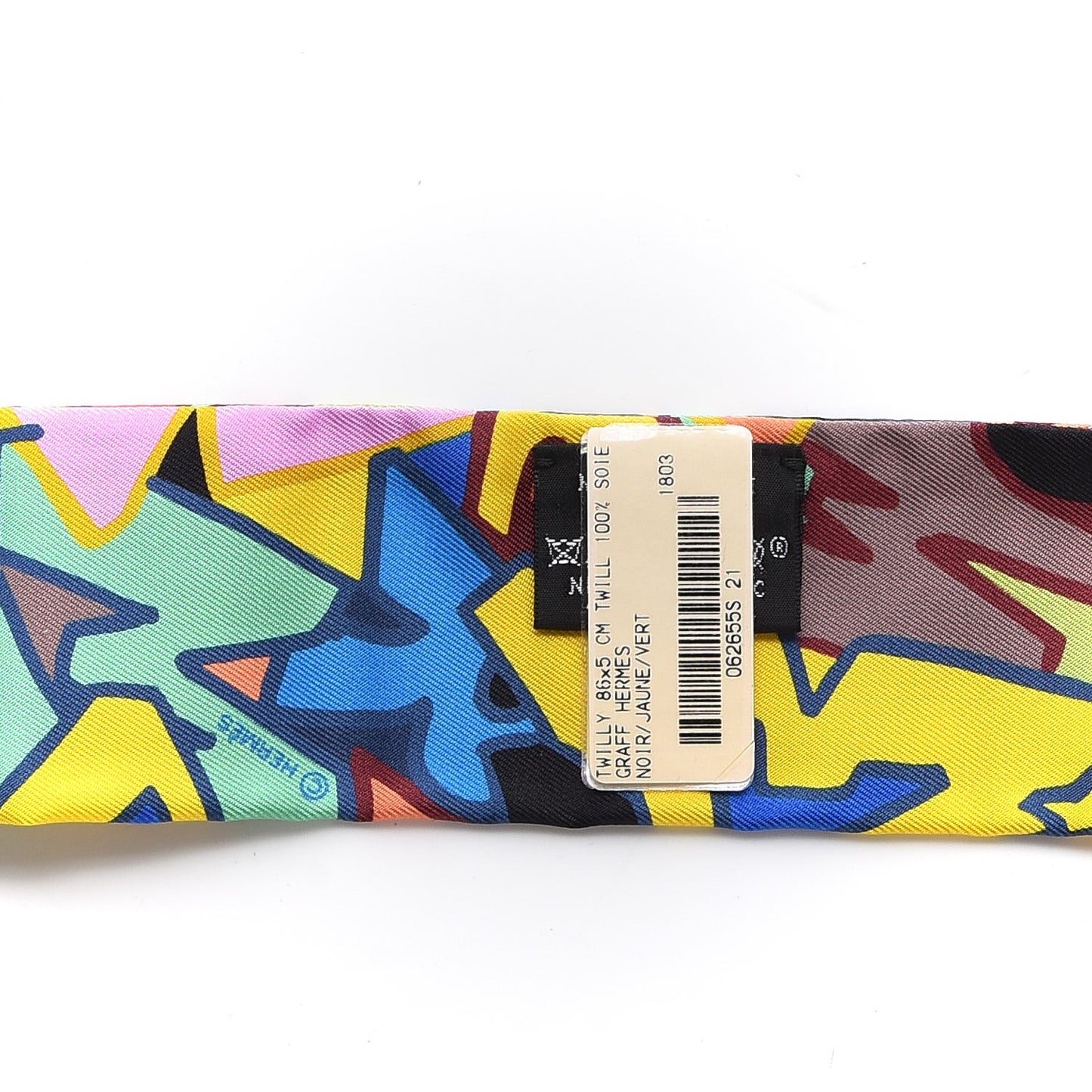 Silk Graff Graffiti Twilly Black Jaune Vert