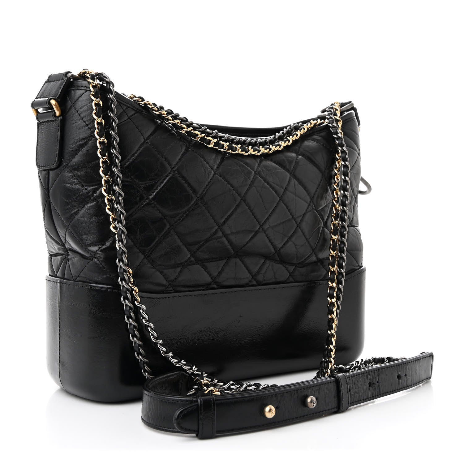 Chanel Aged Calfskin Quilted Medium Gabrielle Hobo Black 3 of 10