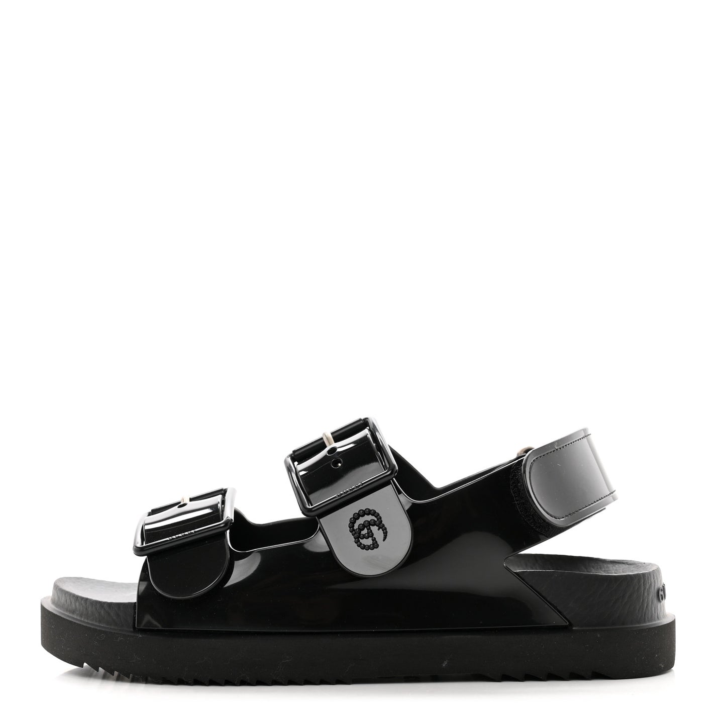 Rubber Mini Double G Womens Isla Dad Sandals 35 Black