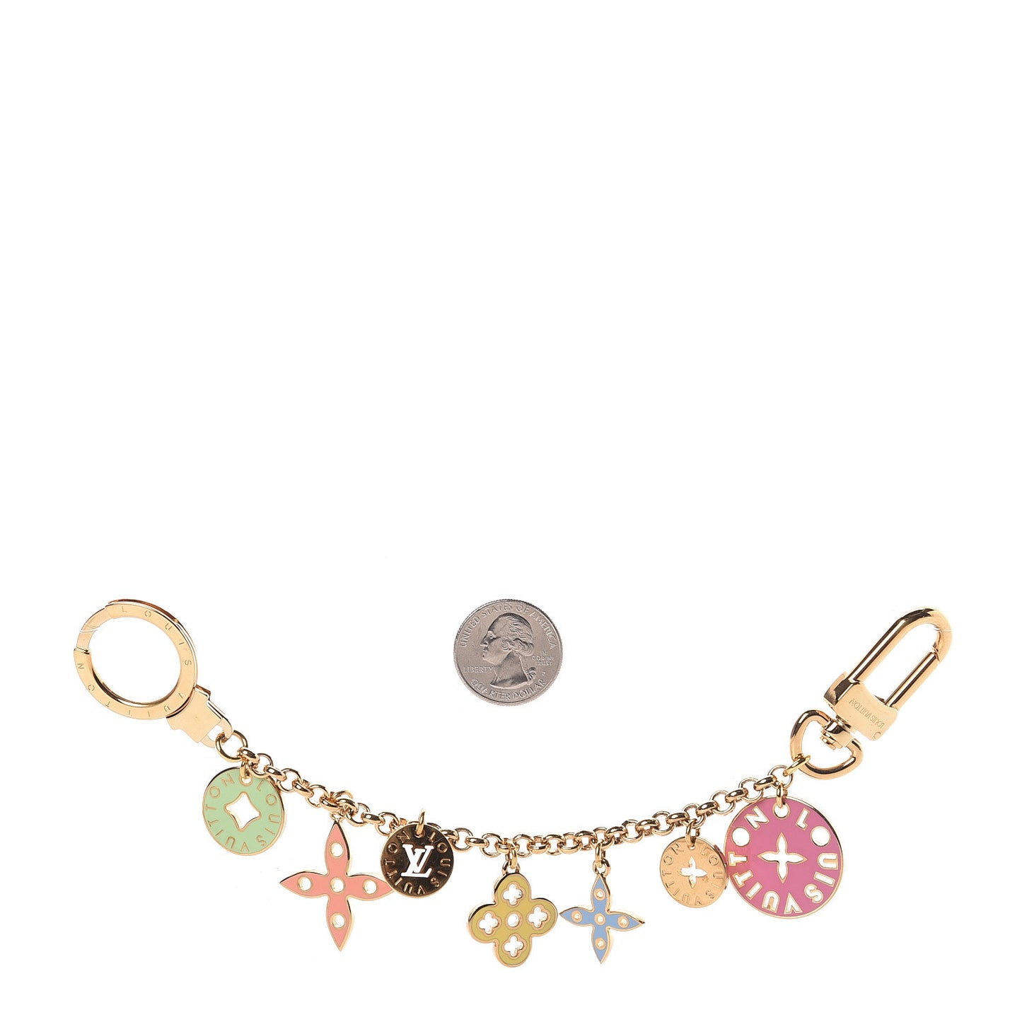Enamel Looping Key Chain Bag Charm Multicolor