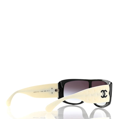 Chanel Acetate Shield Sunglasses 71466 White Black 4 of 7