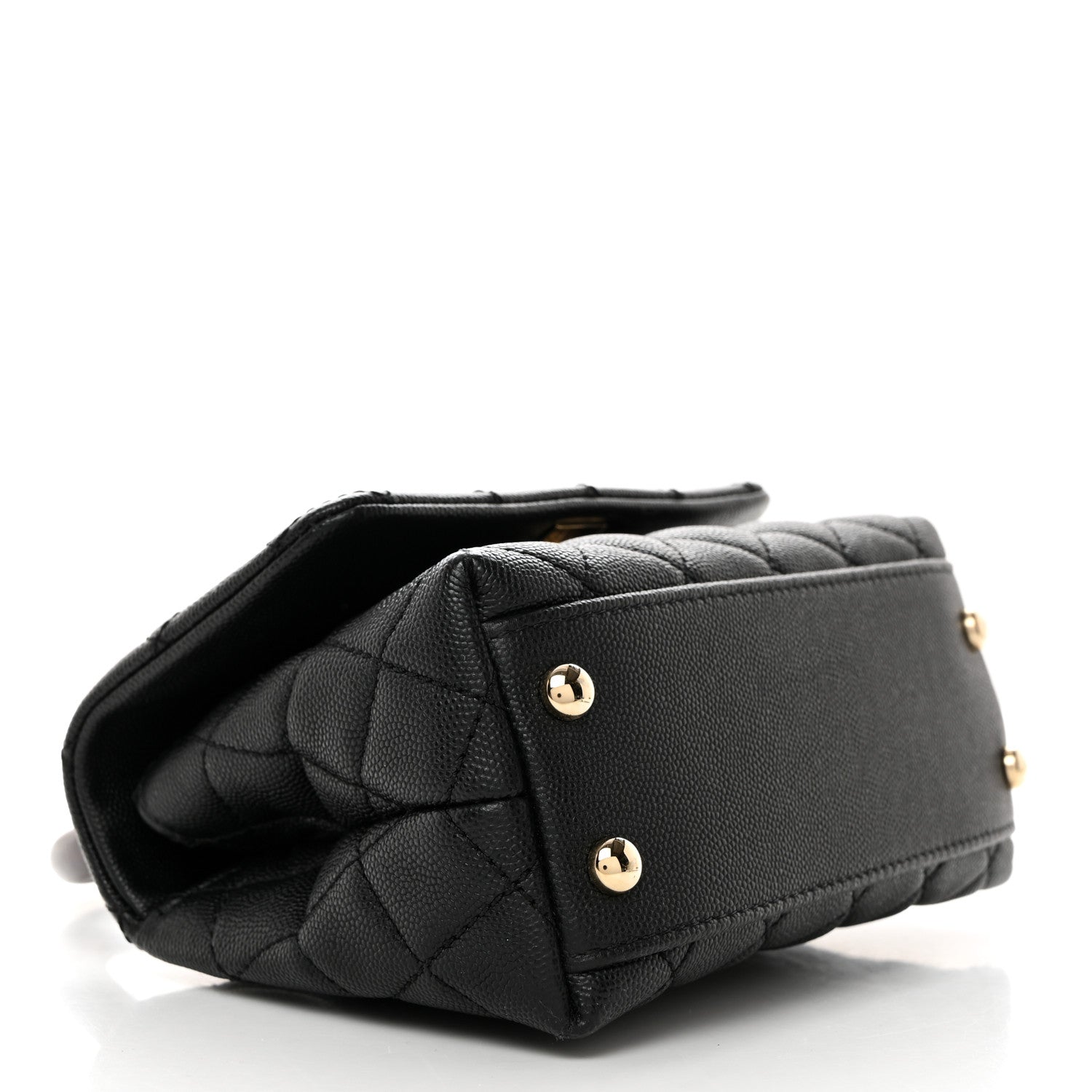 Chanel Caviar Lizard Embossed Quilted Extra Mini Coco Handle Flap Black 4 of 10