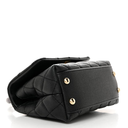 Chanel Caviar Lizard Embossed Quilted Extra Mini Coco Handle Flap Black 4 of 10