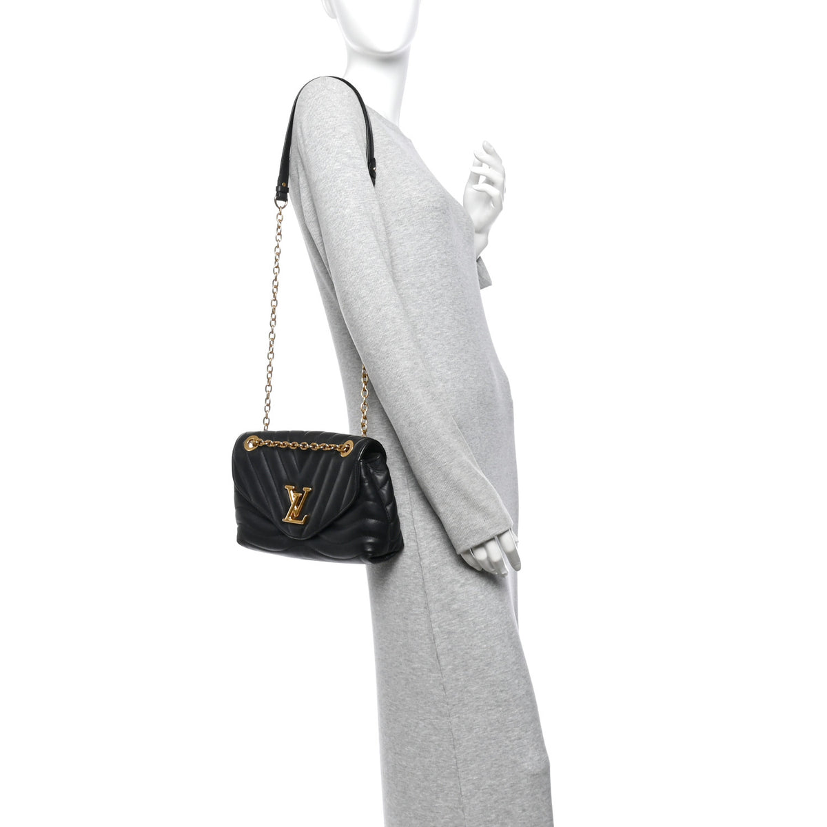 Louis Vuitton Calfskin LV New Wave Chain Bag Black 2 of 11