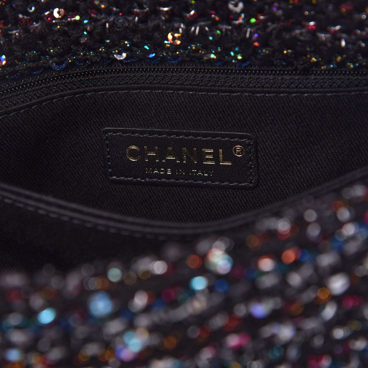 Chanel Tweed Sequin Mini Coco Handle Flap Black 8 of 10
