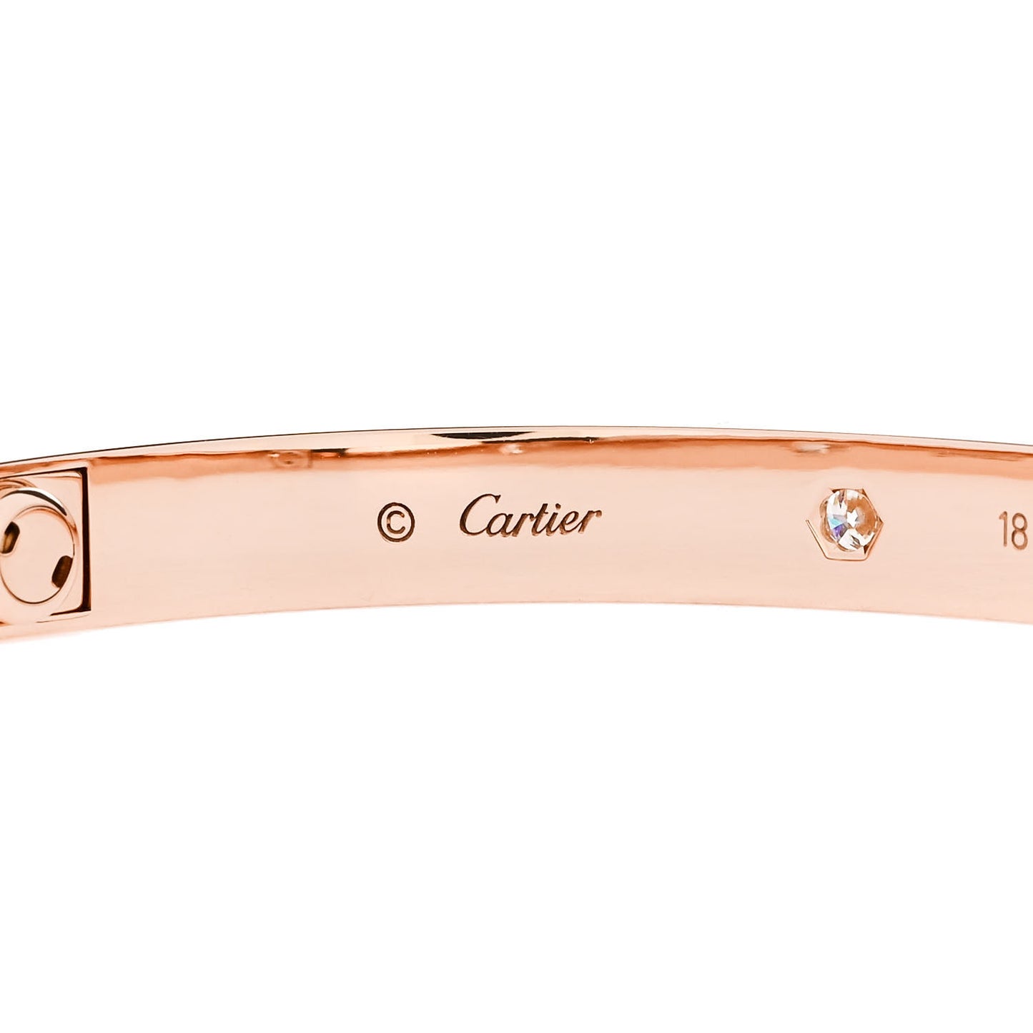 18K Pink Gold 4 Diamond LOVE Bracelet 18