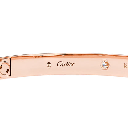 Cartier 18K Pink Gold 4 Diamond LOVE Bracelet 18 5 of 6