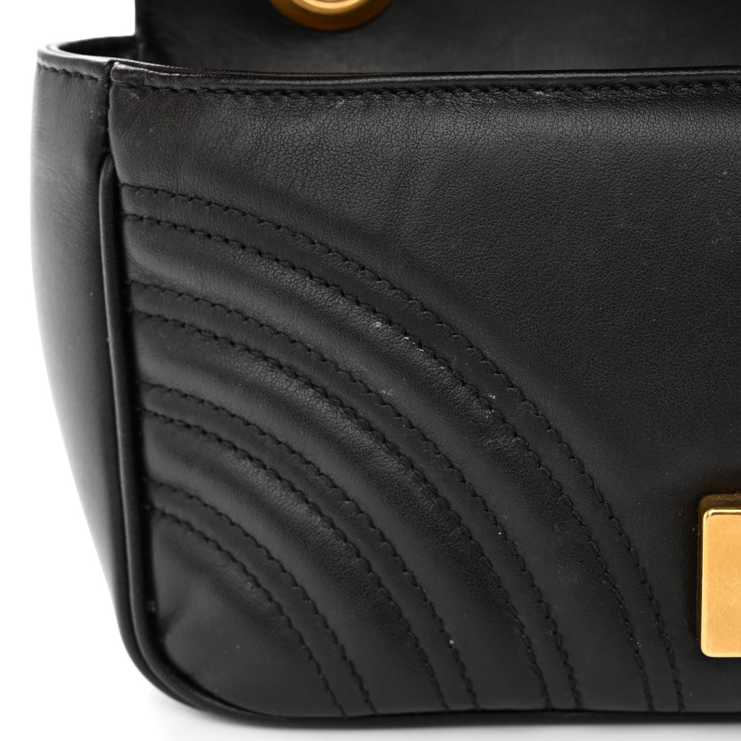Gucci Calfskin Matelasse Mini GG Marmont Shoulder Bag Black 14 of 14