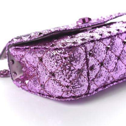 Valentino Garavani Glitter Mini Rockstud Spike Shoulder Bag Water Lilac 6 of 10