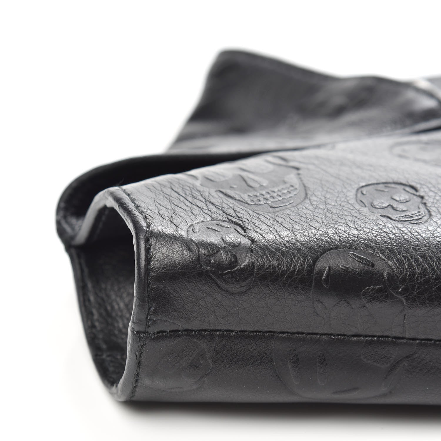 Alexander McQueen Calfskin Skull Embossed De Manta Clutch Black 8 of 12