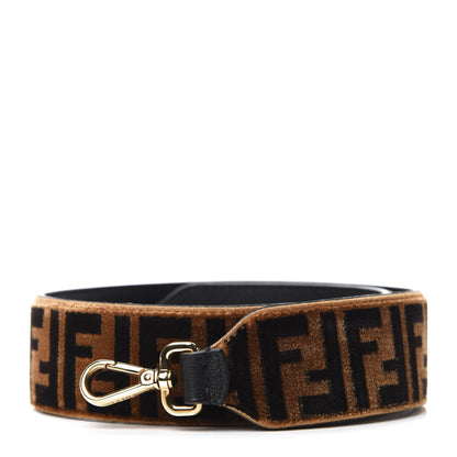 Fendi Velvet Tapestry FF Strap You Tobacco 1 of 4