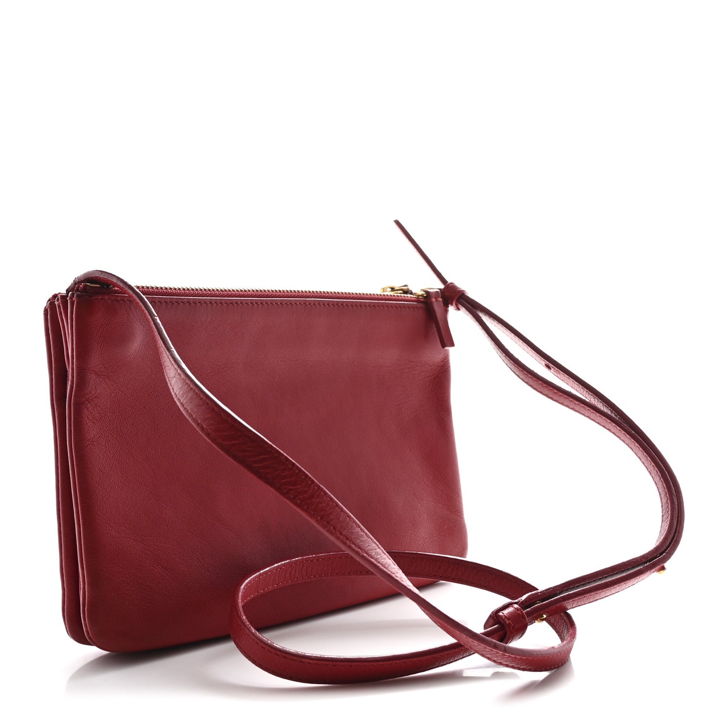 Lambskin Small Trio Crossbody Bag Red