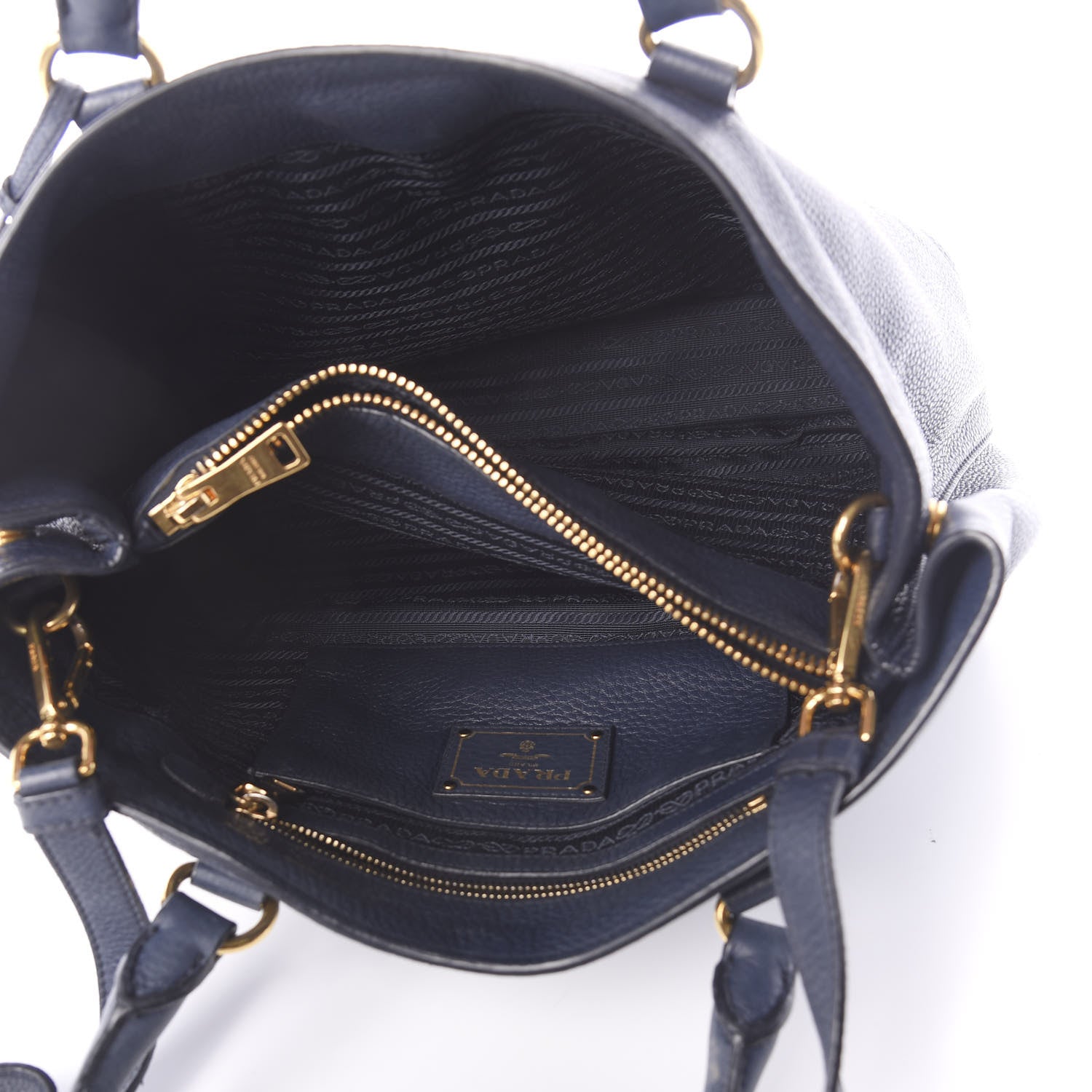 Prada Vitello Daino Tote Bluette 6 of 10