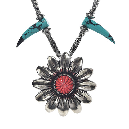 Gucci Sterling Silver Resin Marmont Flower Statement Necklace 4 of 8