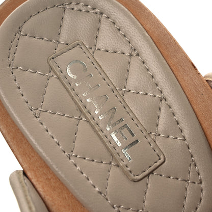 Chanel Lambskin Quilted CC Clogs 38 Beige 15 of 15