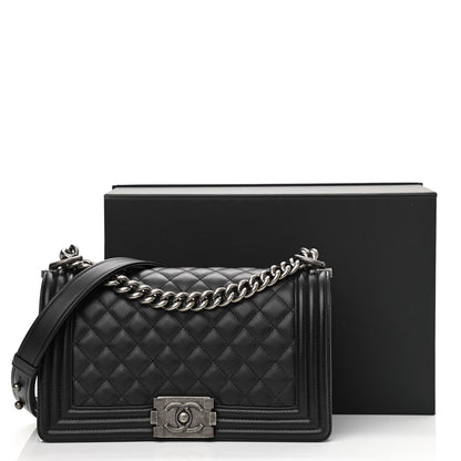 Chanel Calfskin Quilted Medium Boy Flap Black 11 of 11
