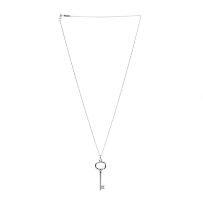 Tiffany Sterling Silver Oval Key Pendant Necklace 2 of 6