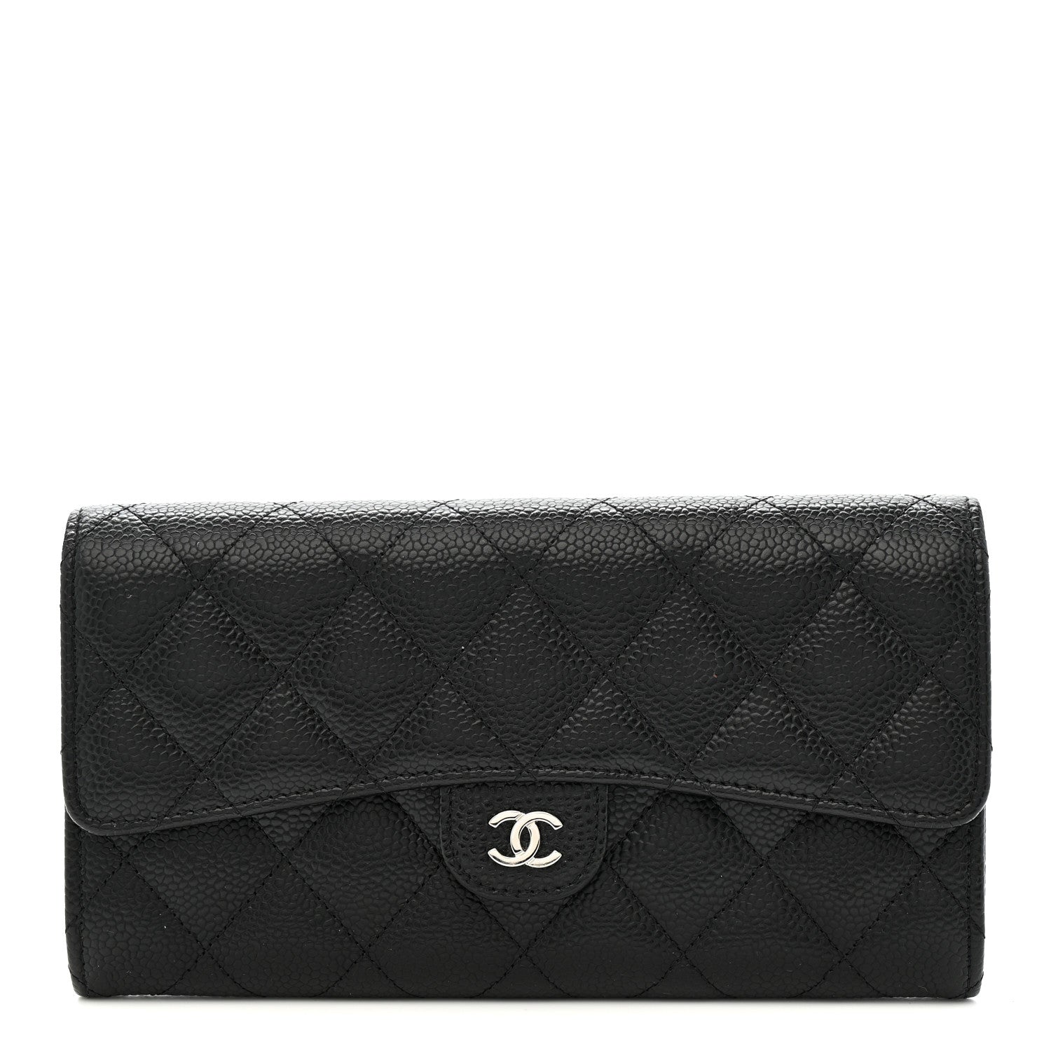 Chanel Caviar Quilted Large Gusset Flap Wallet Black 1 of 9