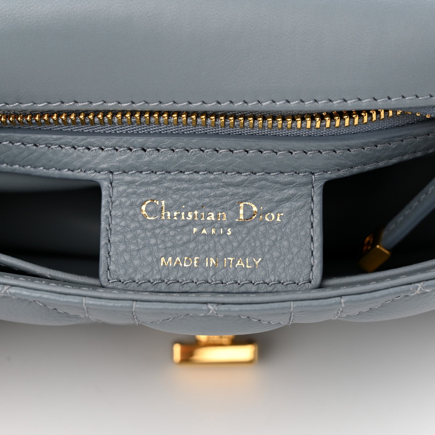 Christian Dior Calfskin Cannage Small Caro Bag Cloud Blue 6 of 10