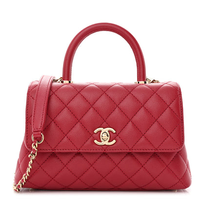 Chanel Caviar Quilted Mini Coco Handle Flap Dark Pink 1 of 14