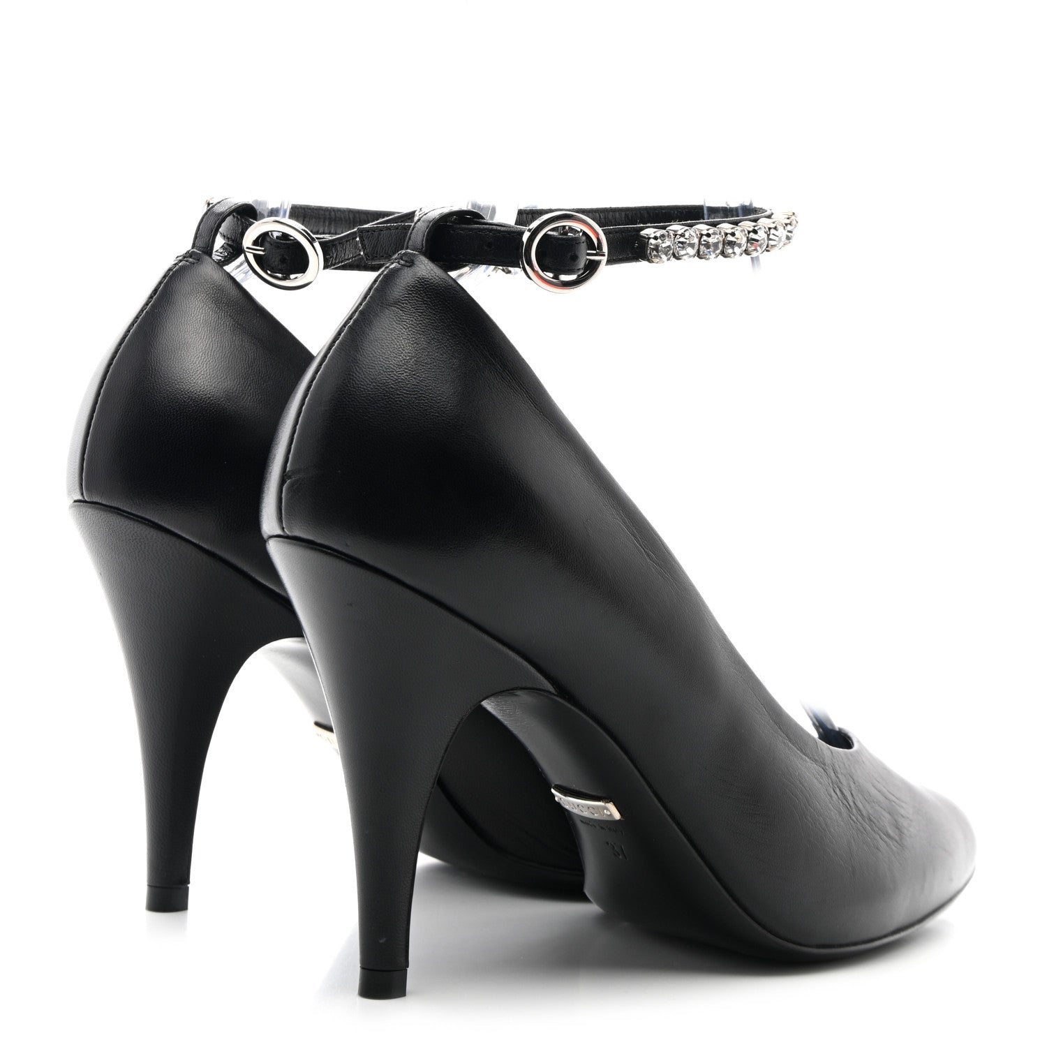 Gucci Malaga Kid Crystal Pumps 37 Black 4 of 9