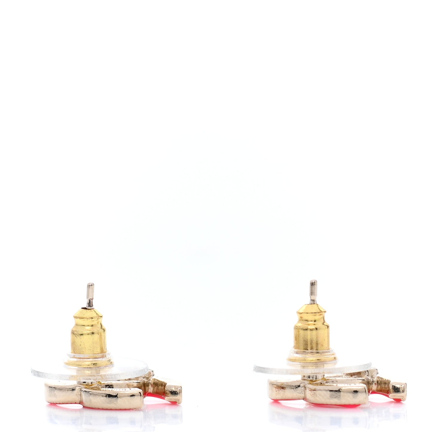 Enamel CC Earrings Pink Gold