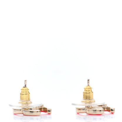 Chanel Enamel CC Earrings Pink Gold 3 of 5