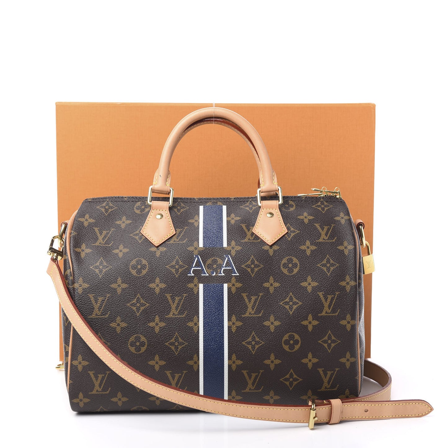 Monogram My LV Heritage Speedy Bandouliere 30 Blue Marine White