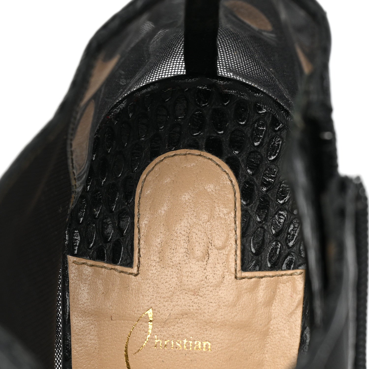 Christian Louboutin Calfskin Jurassic Rete Trouble 100 Booties 38.5 Black 8 of 10