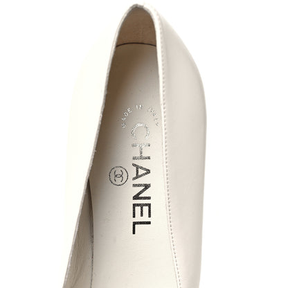 Chanel Lambskin Patent Cap Toe Pearl Pumps 40 Ivory Black 16 of 20