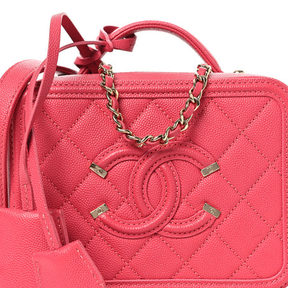 Chanel Caviar Quilted Small CC Filigree Vanity Case Pink 8 of 10