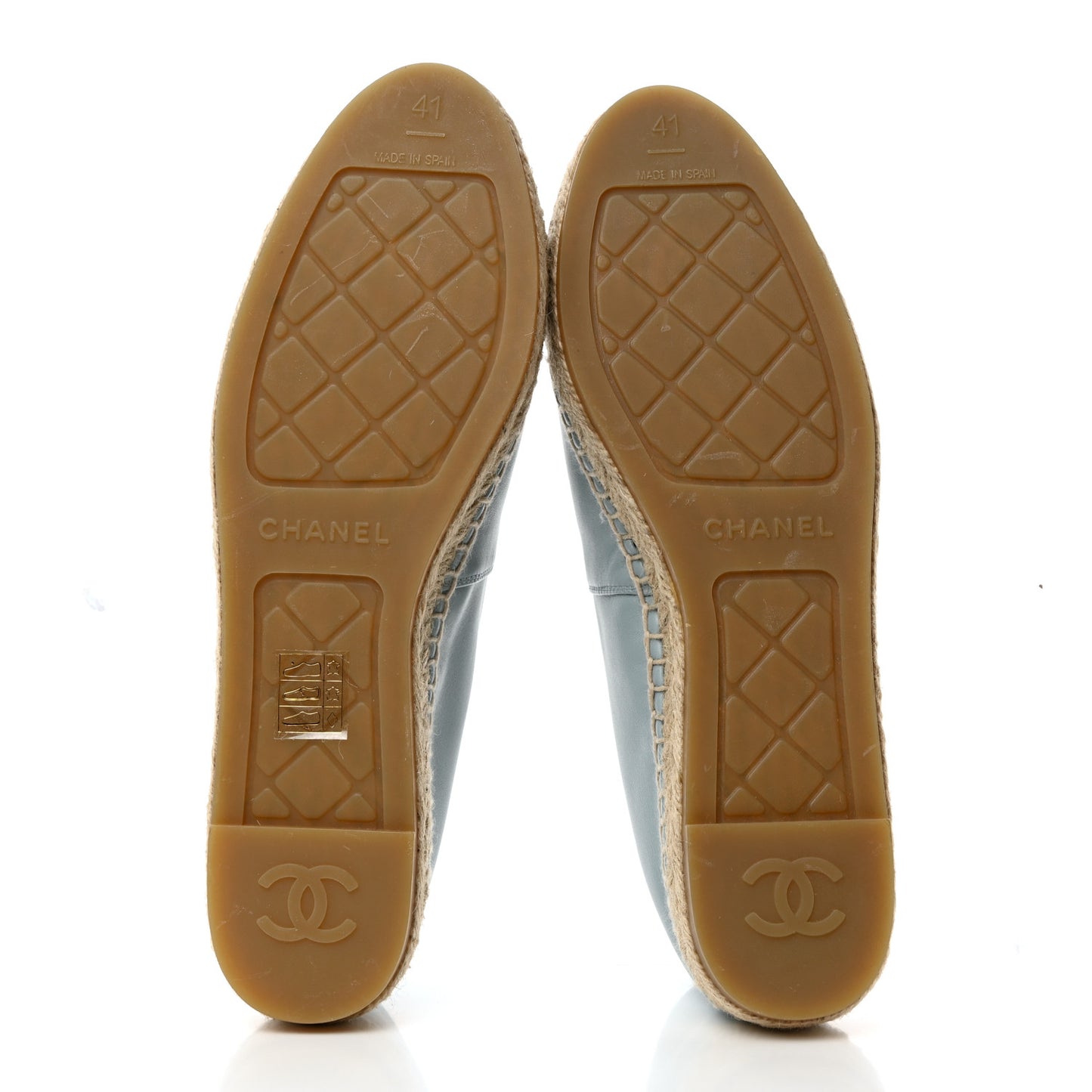 Lambskin CC Espadrilles 41 Light Blue Black
