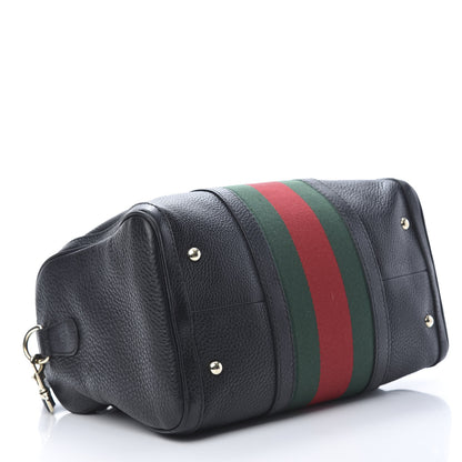 Gucci Calfskin Vintage Web Medium Boston Black 4 of 15