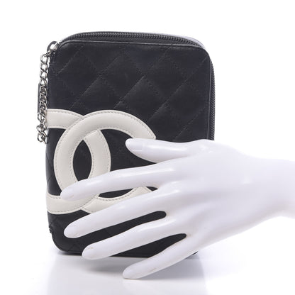 Chanel Calfskin Quilted Cambon Zip Around Cosmetic Pouch Black 2 of 9