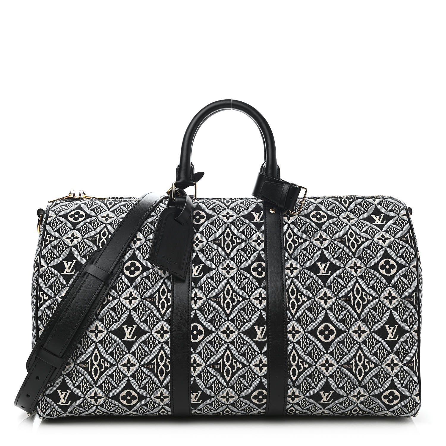 Louis Vuitton Jacquard Since 1854 Keepall Bandouliere 45 Grey 1 of 11