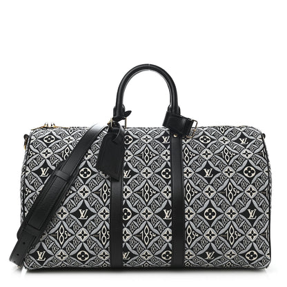 Louis Vuitton Jacquard Since 1854 Keepall Bandouliere 45 Grey 1 of 11