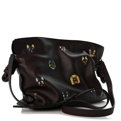 Loewe X Louis Wain Calfskin Futurist Cats Medium Flamenco Knot Clutch Brown 3 of 12