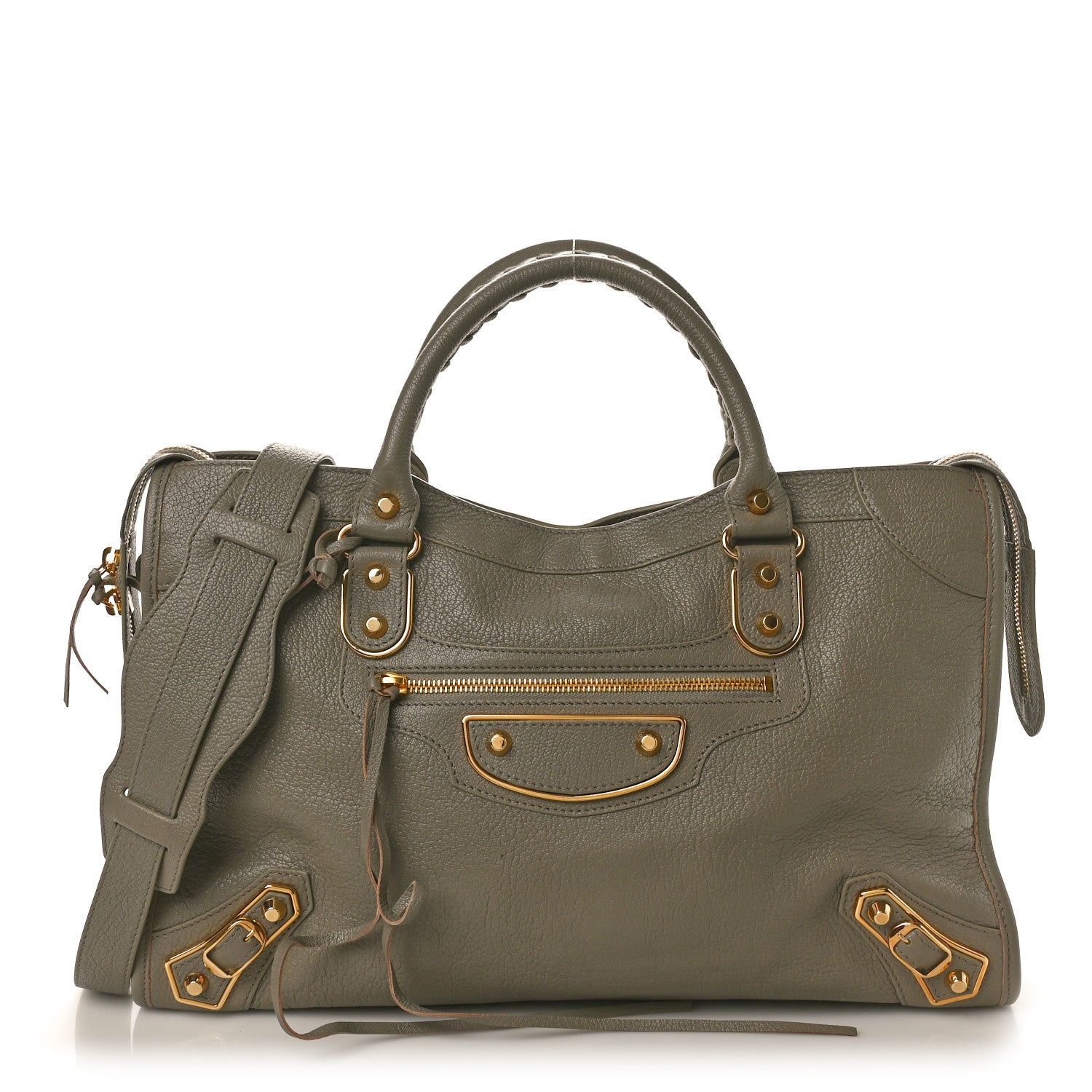Balenciaga Chevre Gold Metallic Edge Hardware City Gris Taupe 1 of 12