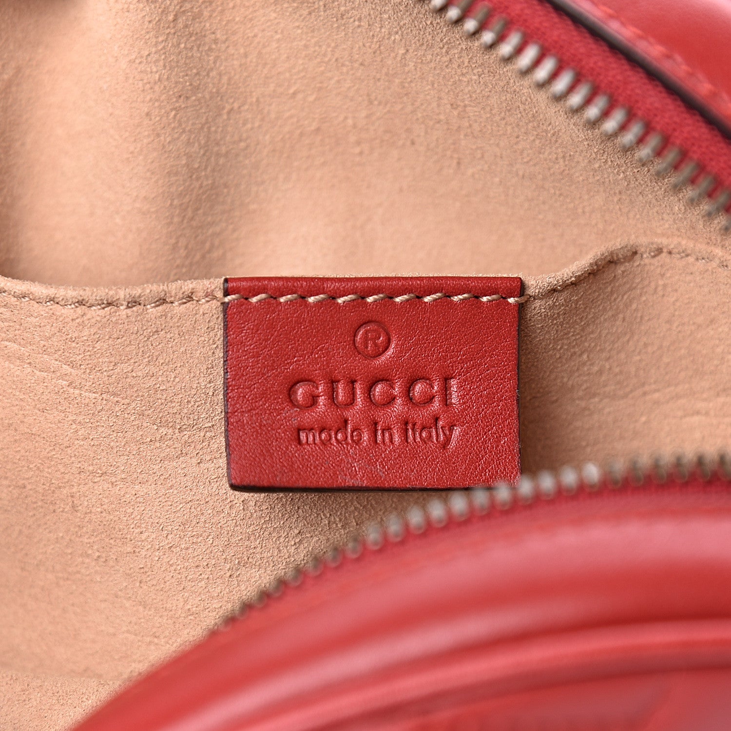 Gucci Calfskin Matelasse GG Marmont Belt Bag 85 34 Hibiscus Red 6 of 12