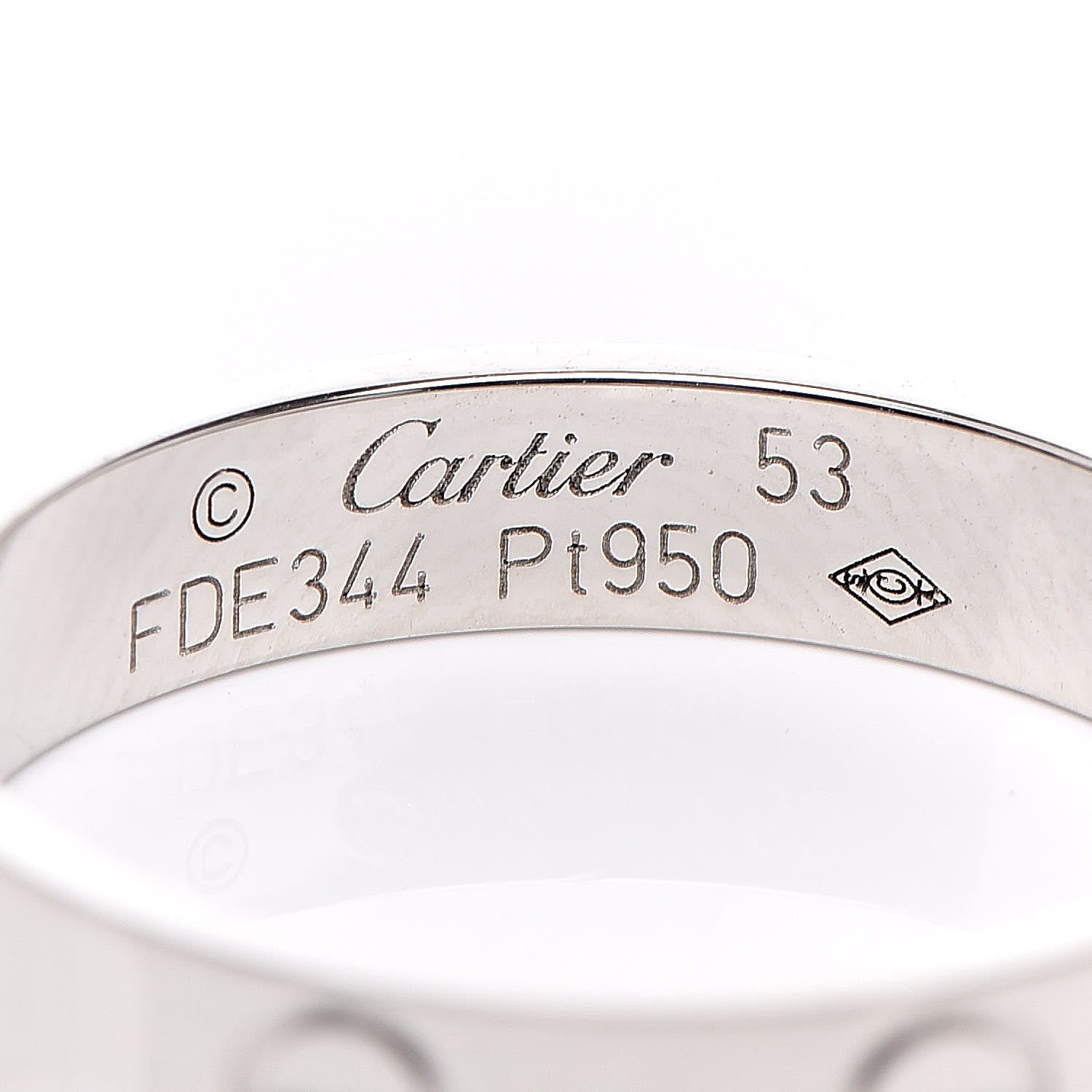 Cartier Platinum 3.5mm LOVE Wedding Band Ring 53 6.25 4 of 4