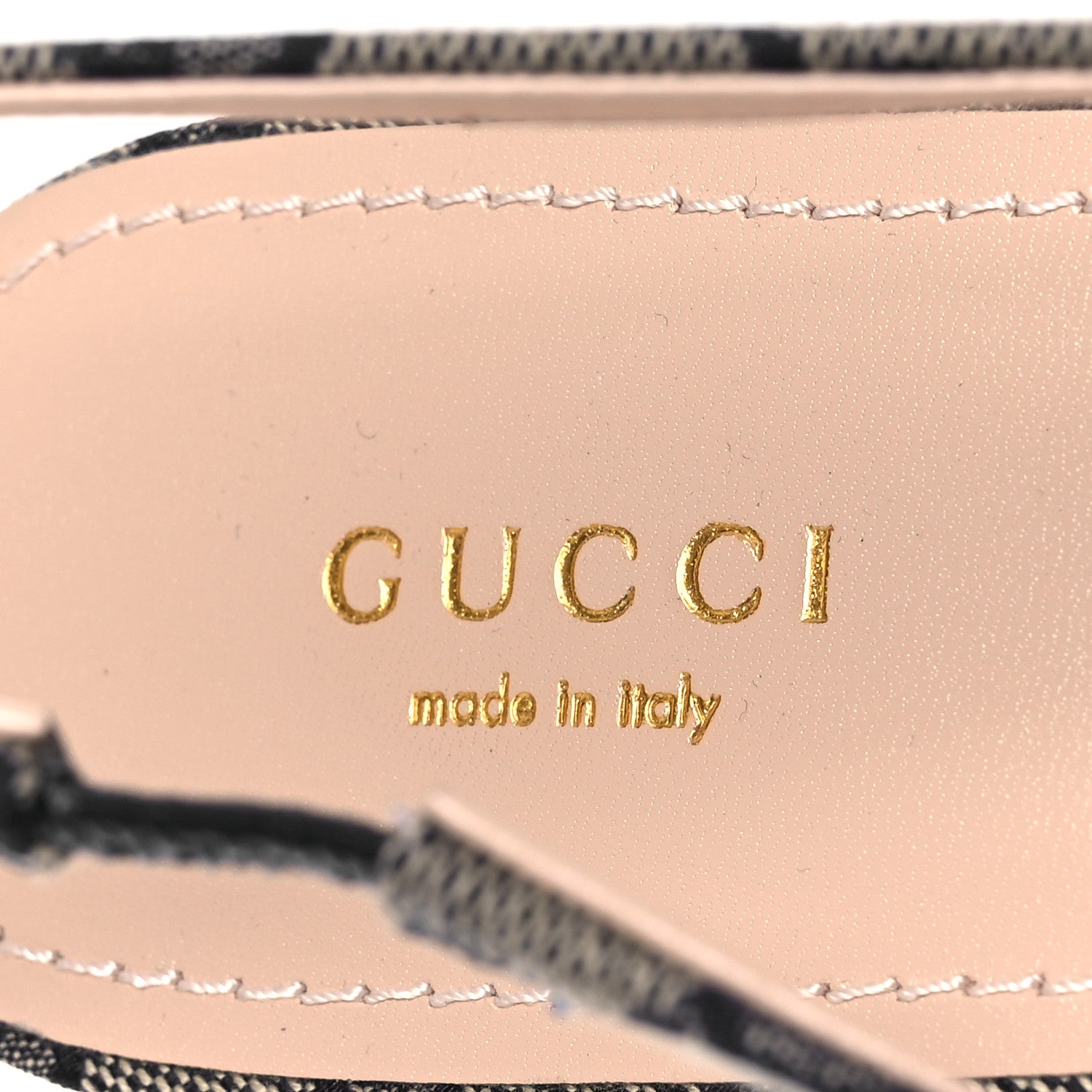 Gucci Monogram Horsebit Womens Slingback Ballet Flat 40 Beige Blue 9 of 12