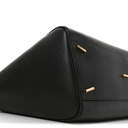 Salvatore Ferragamo Hammered Calfskin Firenze East West Tote Bag Black 9 of 10