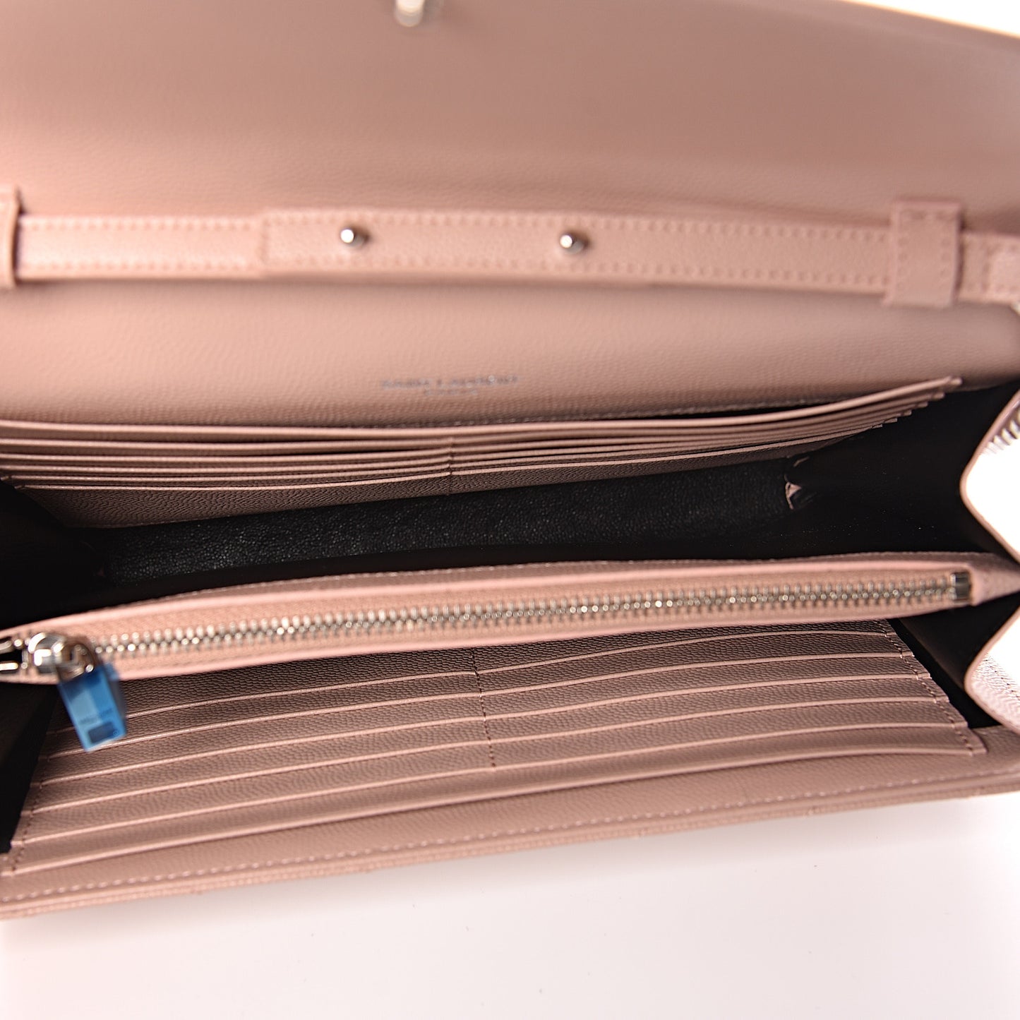 Grain De Poudre Matelasse Chevron Monogram Chain Wallet Pale Pink