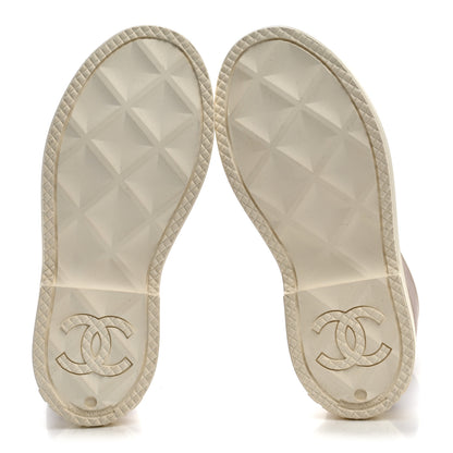 Chanel Caoutchouk CC High Boots 39 Beige White 6 of 9
